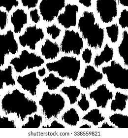 Seamless abstract pattern. Stylish repeating  pattern with drawing brush. Vector background black and white.