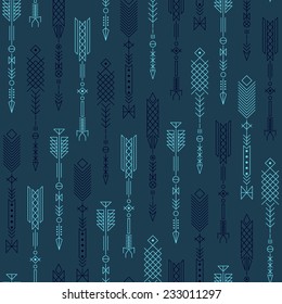 Seamless abstract pattern with stylized arrows. Vector illustration.