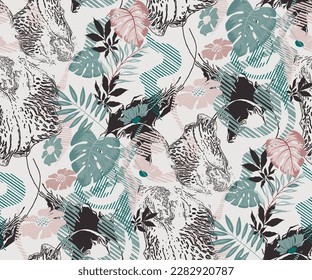 Seamless abstract pattern. Suitable for fabric,  mural, wrapping paper and the like.