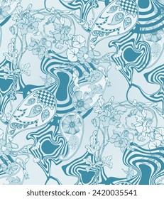 Seamless abstract  pattern. Suitable for fabric, wrapping paper and the like