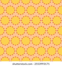 seamless abstract pattern with sun yellow background texture for fabric surface design packaging vector