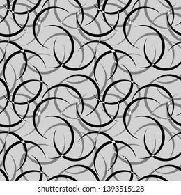 Seamless abstract pattern with swirl uncolored lines