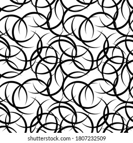 Seamless abstract pattern with swirl uncolored lines