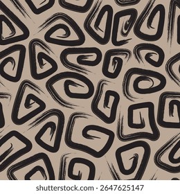 Um padrão abstrato perfeito com formas de triângulo em forma de tinta, mesclando espontaneidade e estrutura. Ideal para estampas de moda, papéis de parede ou marca artística.