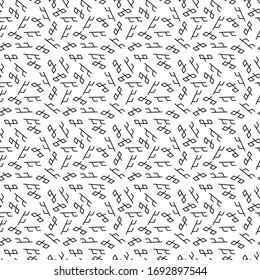 seamless abstract pattern with symbols from ancient art in white background.