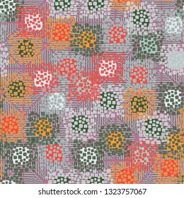 Seamless abstract pattern. Texture on the basis of bloated squares. 
Background consists of wavy lines. Editable.
