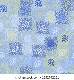 Seamless abstract pattern. Texture on the basis of bloated squares.
The background consists of small squares and tilted four-pointed stars.