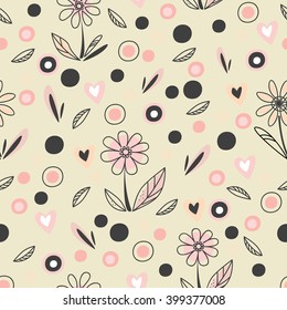 Seamless abstract pattern texture.  style elements. Vintage vector card. Hand drawn doodle vector illustration. Floral pattern