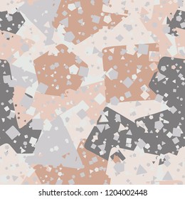 Seamless abstract pattern. There are triangles, squares and pentagons.