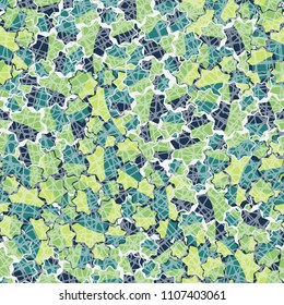 Seamless abstract pattern. This color texture is made up of seven-pointed stars. The drawing can be easily edited. Above the picture there is a network consisting of chaos of distorted squares.