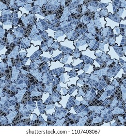 Seamless abstract pattern. This color texture is made up of seven-pointed stars. The drawing can be easily edited. Above the picture there is a network consisting of chaos of distorted squares.