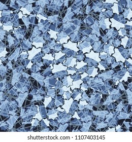 Seamless abstract pattern. This color texture is made up of seven-pointed stars. Fashionable. The drawing can be easily edited. Above the picture is a chaotic network consisting of transparent lines.