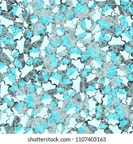Seamless abstract pattern. This color texture is made up of seven-pointed stars. Fashionable. The drawing can be easily edited. Above the picture is a chaotic network consisting of transparent lines.