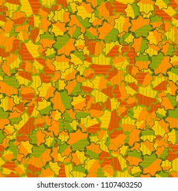 Seamless abstract pattern. This color texture is made up of seven-pointed stars. The drawing can be easily edited.The surface of the image is mesh of vertical and horizontal segments.