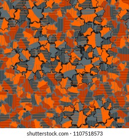 Seamless abstract pattern. This color texture is made up of seven-pointed stars. The drawing can be easily edited.The surface of the image is mesh of vertical and horizontal segments.
