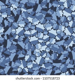 Seamless abstract pattern. This color texture is made up of seven-pointed stars. Fashionable background. The drawing can be easily edited. On this surface a network of fine lines is superimposed.