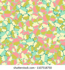 Seamless abstract pattern. This color texture is made up of seven-pointed stars. Fashionable background. The drawing can be easily edited.