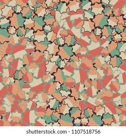 Seamless abstract pattern. This color texture is made up of seven-pointed stars. Fashionable background. The drawing can be easily edited.