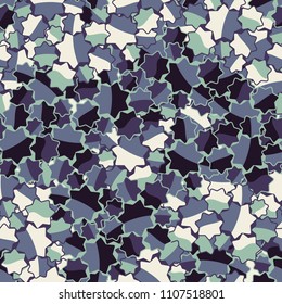 Seamless abstract pattern. This color texture is made up of seven-pointed stars. Fashionable background. The drawing can be easily edited.