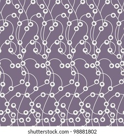 Seamless abstract pattern with  thread and bead