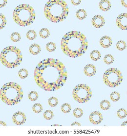 Seamless abstract pattern with torus in circles. Vector illustration
