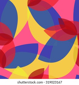 Seamless abstract pattern with transparent leaves. Colorful vector background. Seamless pattern can be used for printing textile, wallpaper , wrapping paper.