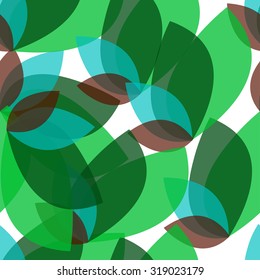 Seamless abstract pattern with transparent leaves. Colorful vector background. Seamless pattern can be used for printing textile, wallpaper , wrapping paper.