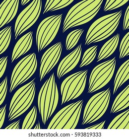 Seamless abstract pattern with transparent leaves. Vector illustration with abstract petals. Colorful texture.