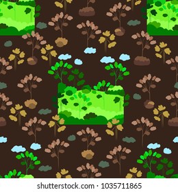 Seamless abstract pattern of trees and nature