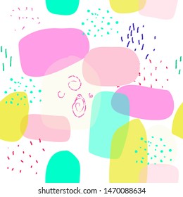 seamless abstract pattern. trendy doodle vector background in neon colors. 