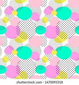 seamless abstract pattern. trendy doodle vector background in neon colors. 
