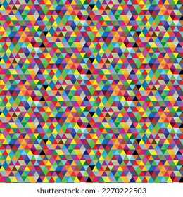 Seamless Abstract Pattern with Triangle Shapes of Different colors, illustration Background.