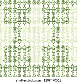 Seamless abstract pattern of triangles, squares and wavy lines.