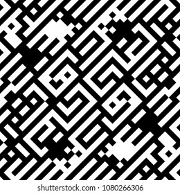 Seamless abstract pattern. Tribal motif. Ethnic ornament. Ancient mosaic. Ethnical folk image. Embroidery background. Tribe wallpaper. Digital paper, web design, textile print, backdrop. Vector art.