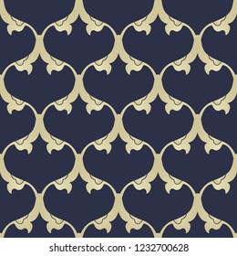 Seamless Abstract pattern in turkish style. Vintage decorative elements. Hand drawn Moroccan pattern in gold and black. Islam, Arabic, Indian, ottoman motifs. Perfect for printing on fabric or paper