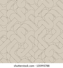 Seamless abstract pattern with twisted lines. Vector illustration