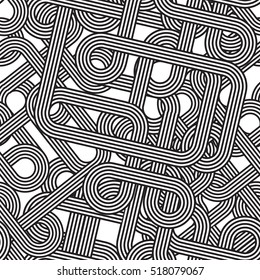 Seamless abstract pattern. Twisted lines. Vector illustration