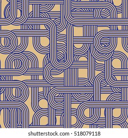 Seamless abstract pattern. Twisted lines. Vector illustration