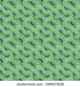 Seamless abstract pattern with unusual hand drawn elements