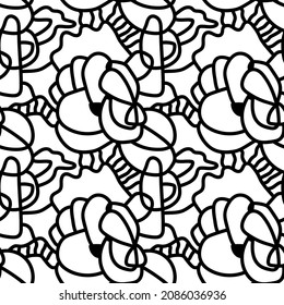 Seamless abstract pattern with unusual line artwork