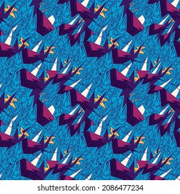 Seamless abstract pattern with urban curved triangle elements