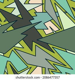 Seamless abstract pattern with urban curved triangle elements