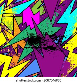 Seamless abstract pattern with urban curved triangle elements