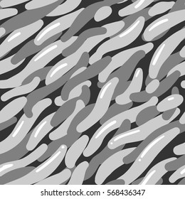 Seamless abstract pattern vector. Black and white waves. 