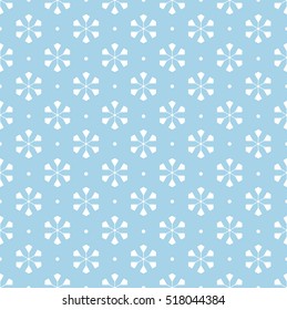 Seamless abstract pattern. Vector blue and white background. Geometric leaf ornament