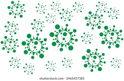 Seamless abstract pattern with vector covid virus illustration.