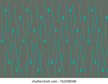 Seamless abstract pattern vector. Curve line green on blue background. Design print for textile, wallpaper, background, wrapping.