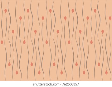 Seamless abstract pattern vector. Curve line gray on light red background. Design print for textile, wallpaper, background, wrapping.