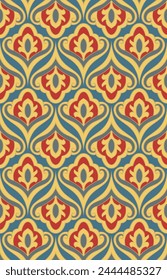 Seamless abstract pattern. Vector damask ornament. Vintage color background for wallpaper, textile, carpet and any surface. 