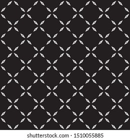 Seamless abstract pattern vector. Design halftone of diagonal rhombus white on black. Design print for illustration, texture, wallpaper, background. Set 1